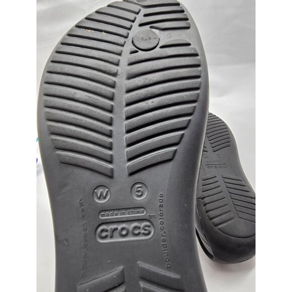Crocs Serena Sexi Women's Size 5 Black Thong Slingback Flip Flop Sandal Rare - Picture 4 of 6